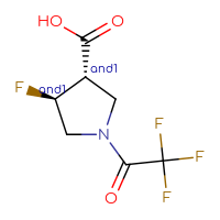 Chemical structure of rac-(3R,4R)-4-fluoro-1-(2,2,2-trifluoroacetyl)pyrrolidine-3-carboxylic acid - CSSB02125628296