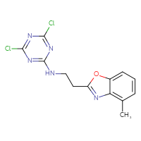Chemical structure of 4,6-dichloro-N-[2-(4-methyl-1,3-benzoxazol-2-yl)ethyl]-1,3,5-triazin-2-amine - CSSB21332060848