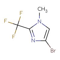 Chemical structure of 4-bromo-1-methyl-2-(trifluoromethyl)-1H-imidazole - CSSB09891045624