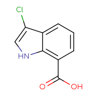 Chemical structure of 3-chloro-1H-indole-7-carboxylic acid - CSSB00020874870