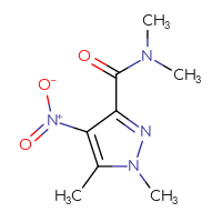 Chemical structure of N,N,1,5-tetramethyl-4-nitro-1H-pyrazole-3-carboxamide - CSSB00135490156