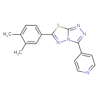 Chemical structure of 4-[6-(3,4-dimethylphenyl)-[1,2,4]triazolo[3,4-b][1,3,4]thiadiazol-3-yl]pyridine - CSSB00121600520