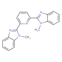 Chemical structure of 1-methyl-2-[6-(1-methyl-1H-1,3-benzodiazol-2-yl)pyridin-2-yl]-1H-1,3-benzodiazole - CSSB00020630011