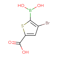 Chemical structure of 4-bromo-5-(dihydroxyboranyl)thiophene-2-carboxylic acid - CSSB00010341303