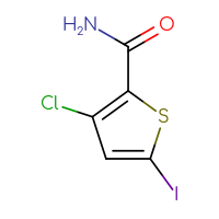 Chemical structure of 3-chloro-5-iodothiophene-2-carboxamide - CSSB06358888774