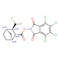 Chemical structure of rac-4,5,6,7-tetrachloro-1,3-dioxo-2,3-dihydro-1H-isoindol-2-yl (1R,2S,3S,4S)-3-(difluoromethyl)bicyclo[2.2.1]heptane-2-carboxylate - CSSB20620685128
