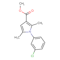 Chemical structure of methyl 1-(3-chlorophenyl)-2,5-dimethyl-1H-pyrrole-3-carboxylate - CSSB15049181847