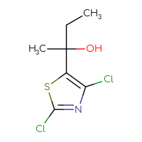 Chemical structure of 2-(2,4-dichloro-1,3-thiazol-5-yl)butan-2-ol - CSSB02126399835