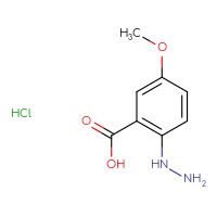 Chemical structure of 2-hydrazinyl-5-methoxybenzoic acid hydrochloride - CSSB14929131489
