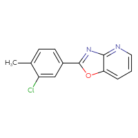 Chemical structure of 2-(3-chloro-4-methylphenyl)-[1,3]oxazolo[4,5-b]pyridine - CSSB00121589925