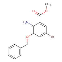 Chemical structure of methyl 2-amino-3-(benzyloxy)-5-bromobenzoate - CSSB18020234970