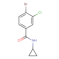 Chemical structure of 4-bromo-3-chloro-N-cyclopropylbenzamide - CSSB00012840388
