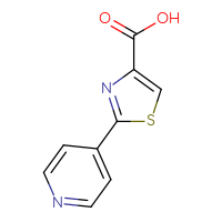 Chemical structure of 2-(pyridin-4-yl)-1,3-thiazole-4-carboxylic acid - CSSB00000239300