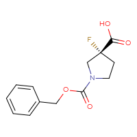 Chemical structure of (3R)-1-[(benzyloxy)carbonyl]-3-fluoropyrrolidine-3-carboxylic acid - CSSB14929135263
