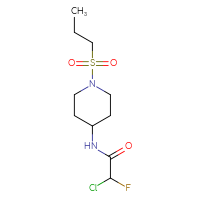 Chemical structure of 2-chloro-2-fluoro-N-[1-(propane-1-sulfonyl)piperidin-4-yl]acetamide - CSSB21332055324