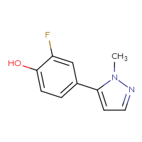 Chemical structure of 2-fluoro-4-(1-methyl-1H-pyrazol-5-yl)phenol - CSSB00013172600