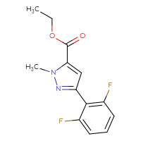 Chemical structure of ethyl 3-(2,6-difluorophenyl)-1-methyl-1H-pyrazole-5-carboxylate - CSSB00121573770