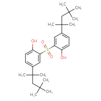 Chemical structure of 2-[2-hydroxy-5-(2,4,4-trimethylpentan-2-yl)benzenesulfonyl]-4-(2,4,4-trimethylpentan-2-yl)phenol - CSSB00025756620