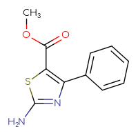 Chemical structure of methyl 2-amino-4-phenyl-1,3-thiazole-5-carboxylate - CSSB00010218685