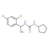 Chemical structure of 3-cyclopentyl-1-[1-(2,4-dichlorophenyl)ethyl]thiourea - CSSB00054454561