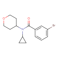 Chemical structure of 3-bromo-N-cyclopropyl-N-(oxan-4-yl)benzamide - CSSB06669175103