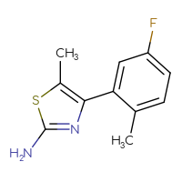Chemical structure of 4-(5-fluoro-2-methylphenyl)-5-methyl-1,3-thiazol-2-amine - CSSB00116835600