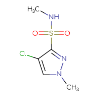 Chemical structure of 4-chloro-N,1-dimethyl-1H-pyrazole-3-sulfonamide - CSSB14975575852