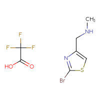 Chemical structure of [(2-bromo-1,3-thiazol-4-yl)methyl](methyl)amine; trifluoroacetic acid - CSSB21495903772
