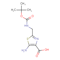Chemical structure of 5-amino-2-({[(tert-butoxy)carbonyl]amino}methyl)-1,3-thiazole-4-carboxylic acid - CSSB00103146707