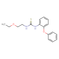 Chemical structure of 3-(2-ethoxyethyl)-1-(2-phenoxyphenyl)thiourea - CSSB02104455308