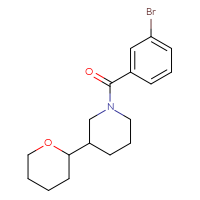Chemical structure of 1-(3-bromobenzoyl)-3-(oxan-2-yl)piperidine - CSSB00073440083