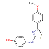 Chemical structure of 4-{[4-(4-methoxyphenyl)-1,3-thiazol-2-yl]amino}phenol - CSSB02125429530