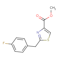 Chemical structure of methyl 2-[(4-fluorophenyl)methyl]-1,3-thiazole-4-carboxylate - CSSB00005700782