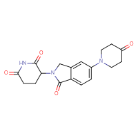 Chemical structure of 3-[1-oxo-5-(4-oxopiperidin-1-yl)-2,3-dihydro-1H-isoindol-2-yl]piperidine-2,6-dione - CSSB21103253239