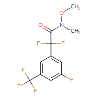 Chemical structure of 2,2-difluoro-2-[3-fluoro-5-(trifluoromethyl)phenyl]-N-methoxy-N-methylacetamide - CSSB09004704186