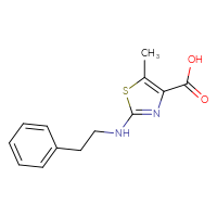 Chemical structure of 5-methyl-2-[(2-phenylethyl)amino]-1,3-thiazole-4-carboxylic acid - CSSB00004072398