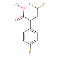 Chemical structure of methyl 4,4-difluoro-2-(4-fluorophenyl)butanoate - CSSB01392470474