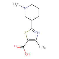 Chemical structure of 4-methyl-2-(1-methylpiperidin-3-yl)-1,3-thiazole-5-carboxylic acid - CSSB00020589445