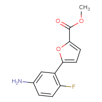 Chemical structure of methyl 5-(5-amino-2-fluorophenyl)furan-2-carboxylate - CSSB06591925950
