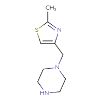 Chemical structure of 1-[(2-methyl-1,3-thiazol-4-yl)methyl]piperazine - CSSB00000242715