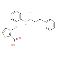 Chemical structure of 3-[2-(3-phenylpropanamido)phenoxy]thiophene-2-carboxylic acid - CSSB00025730789