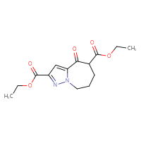 Chemical structure of 2,5-diethyl 4-oxo-4H,5H,6H,7H,8H-pyrazolo[1,5-a]azepine-2,5-dicarboxylate - CSSB00025754806