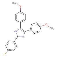 Chemical structure of 2-(4-fluorophenyl)-4,5-bis(4-methoxyphenyl)-1H-imidazole - CSSB00160260150