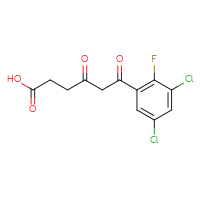 Chemical structure of 6-(3,5-dichloro-2-fluorophenyl)-4,6-dioxohexanoic acid - CSSB21432502996