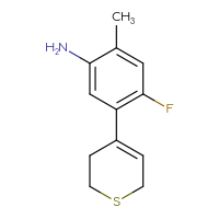 Chemical structure of 5-(3,6-dihydro-2H-thiopyran-4-yl)-4-fluoro-2-methylaniline - CSSB06584050196