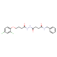 Chemical structure of N-benzyl-3-{N'-[4-(2,4-dichlorophenoxy)butanoyl]hydrazinecarbonyl}propanamide - CSSB00121657417
