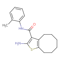 Chemical structure of 2-amino-N-(2-methylphenyl)-4H,5H,6H,7H,8H,9H-cycloocta[b]thiophene-3-carboxamide - CSSB00020594968