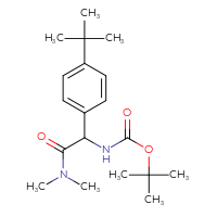 Chemical structure of tert-butyl N-[(4-tert-butylphenyl)(dimethylcarbamoyl)methyl]carbamate - CSSB03025832948