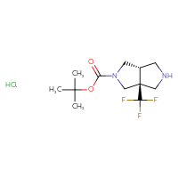 Chemical structure of tert-butyl (3aS,6aS)-3a-(trifluoromethyl)-octahydropyrrolo[3,4-c]pyrrole-2-carboxylate hydrochloride - CSSB03496529285