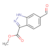 Chemical structure of methyl 6-formyl-1H-indazole-3-carboxylate - CSSB03555068311